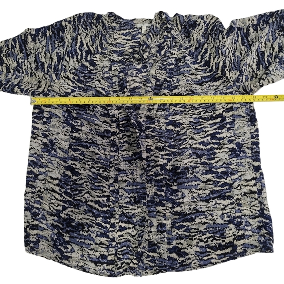 Joie Women's M 100% Silk Blouse Top Blue & Gray - Picture 6 of 9